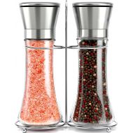 Willow & Everett Salt and Pepper Grinder Set - Stainless Steel Refillable Salt & Peppercorn Shakers