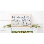 /WillowHillSigns They Broke Bread In Their Homes 24 x 48 Wood Framed Sign, Dining Room Decor, Canvas Sign