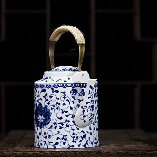  Willower Pottery teapot, Cold Pot, Water Kettle, Household Tea Set, high White Porcelain, Stainless Steel Filter Screen, Jingdezhen Blue and White Porcelain,Yanlian Big (2 litres)