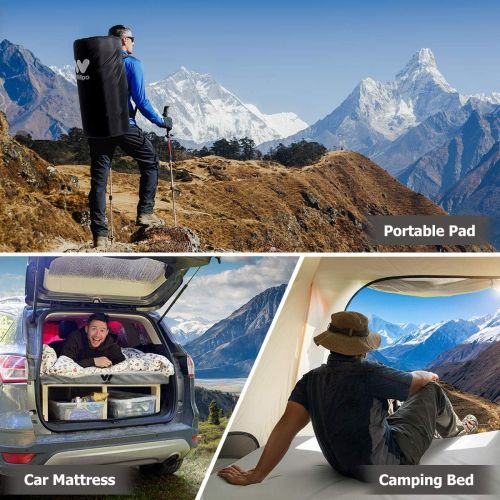  [아마존베스트]Willpo Certipur-US Memory Foam Camping Mattress【Single:75x30x2.75 Twin 75x38x2.75】 Portable Sleeping Pad Floor Guest Bed Lightweight Outdoor Tent Mattress Removable Waterproof Cove