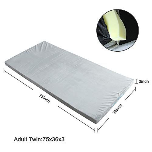  Willpo Jantodec Foam Mattress Floor Mat Certipur-US Portable Sleeping Pad Roll-Up Outdoor Mattress Twin Size Topper with Removable Waterproof Cover for Sleepover/Travel/Camping in Tent