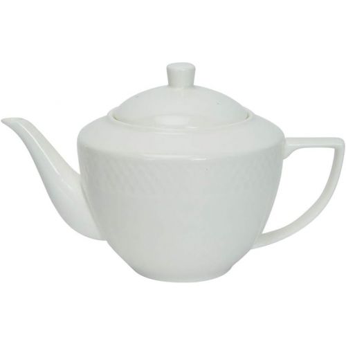  Wilmax WL-880110, 30 oz. Julia Collection White Porcelain Tea Pot, Classic European Bone China Traditional Teapot with Lid, Gift Box