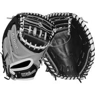 Wilson 2024 A2000 SCFPCM23SS 34” Fastpitch Catcher’s Mitt - Right Hand Throw, Black/Grey/White