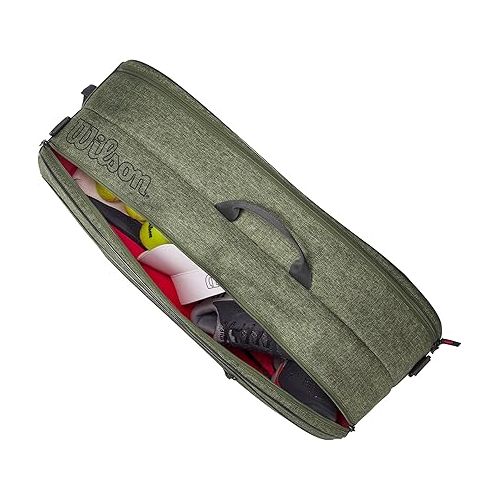 윌슨 WILSON Team Tennis Racket Bag - Heather Green and Heather Grey