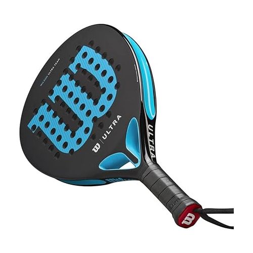 윌슨 Wilson Ultra Team V2 Padel Racket, Fiberglass/EVA, 366 g, Black/Blue, WR067011U2