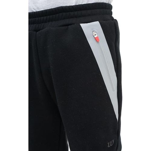 윌슨 WILSON Boys Fleece Jogger with Zippered Pockets - Boys Joggers for Athletic Activities, Kids Joggers Boys with Secure Storage