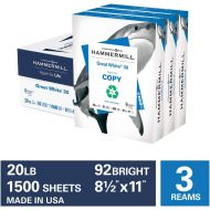 [아마존핫딜][아마존 핫딜] Hammermill Paper, Great White 30% Recycled Printer Paper, 8.5 x 11 Paper, Letter Size, 20lb, 92 Bright, 3 Ream Case / 1, 500 Sheets (086820C) Acid Free Paper