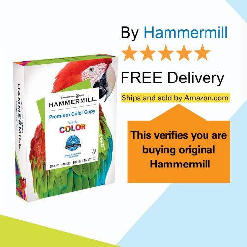 윌슨 [아마존 핫딜] Hammermill Paper, Premium Color Copy Paper 8.5 x 11 Paper, Letter Size, 28lb Paper, 100 Bright, 6 Packs / 1,800 Sheets (102700C) Acid Free Paper, White
