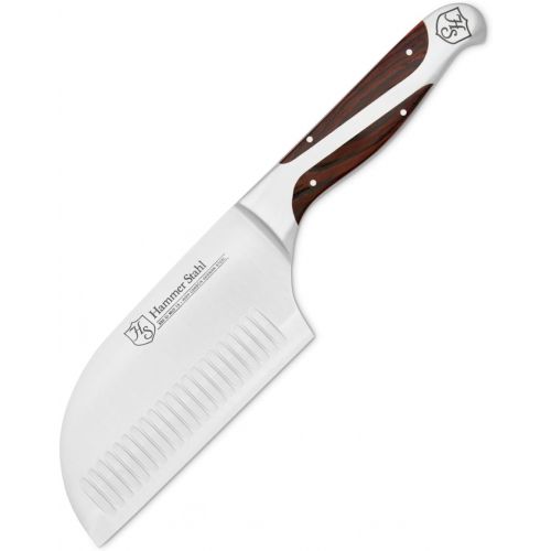 윌슨 Hammer Stahl 5-Inch Cleaver - Professional Chopping Knife - German Forged High Carbon Steel - Ergonomic Quad-Tang Pakkawood Handle