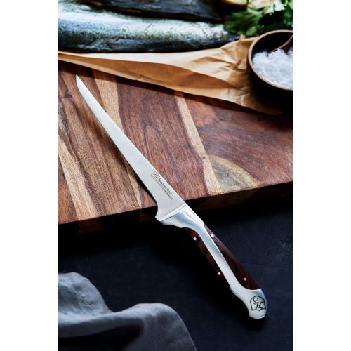 윌슨 Hammer Stahl 7-Inch Fillet Knife - German High Carbon Steel - Curved Flexible Blade for Boning, Filleting, and Trimming - Ergonomic Quad-Tang Handle