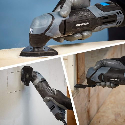 윌슨 [아마존베스트]Hammerhead 2.2-Amp Oscillating Multi-Tool with 1pc Flush Cut Blade, 1pc Semicircle Saw Blade, 1pc Sanding pad, 3pcs Sanding Paper - HAMT022