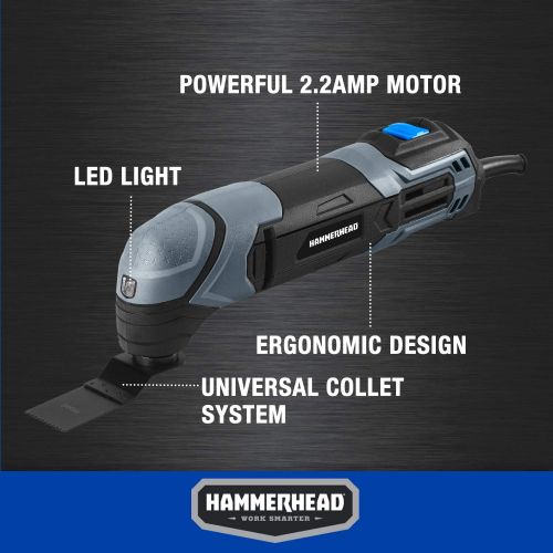 윌슨 [아마존베스트]Hammerhead 2.2-Amp Oscillating Multi-Tool with 1pc Flush Cut Blade, 1pc Semicircle Saw Blade, 1pc Sanding pad, 3pcs Sanding Paper - HAMT022