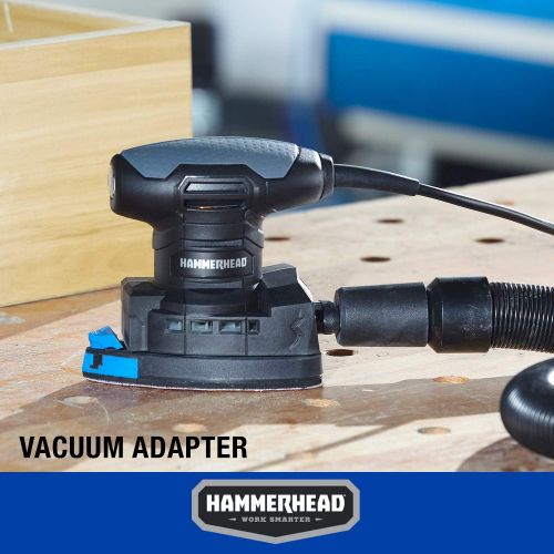 윌슨 Hammerhead 1.4-Amp Multi-Function Detail Sander with 12pcs Sandpaper, Dust Collection System, and Detail Attachment - HADS014