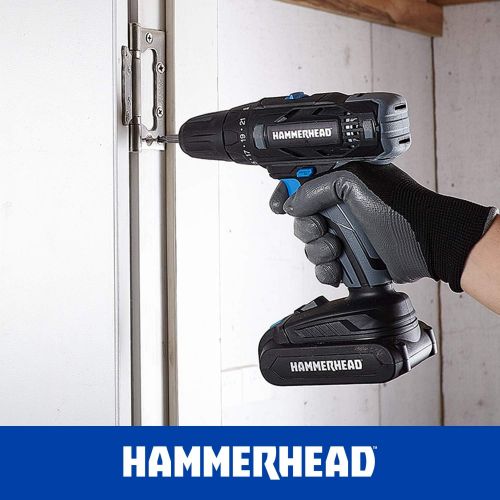 윌슨 Hammerhead 20V Cordless 4-Tool Combo Kit: Drill, Reciprocating Saw, Circular Saw and LED Light with Two 1.5Ah Batteries and Charger - HCC2040