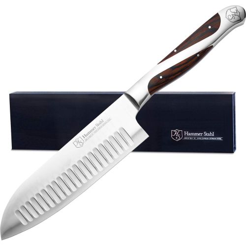 윌슨 [아마존베스트]Hammer Stahl 5.5 Inch Santoku Knife - High Carbon German Steel - Deep Granton Edge - Professional Chopping Kitchen Knife for Chefs