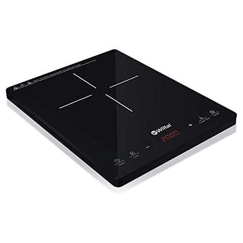  Wiltal Induction hob, Induction plate, 2000 W single Induction hob, portable hob with digital display, Induction plate, sensor touch control.