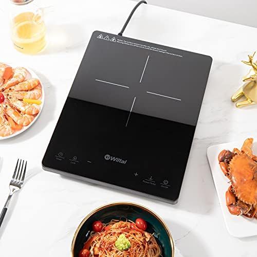  Wiltal Induction hob, Induction plate, 2000 W single Induction hob, portable hob with digital display, Induction plate, sensor touch control.