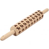 Wilton Christmas Embossed Rolling Pin, Holiday Icons