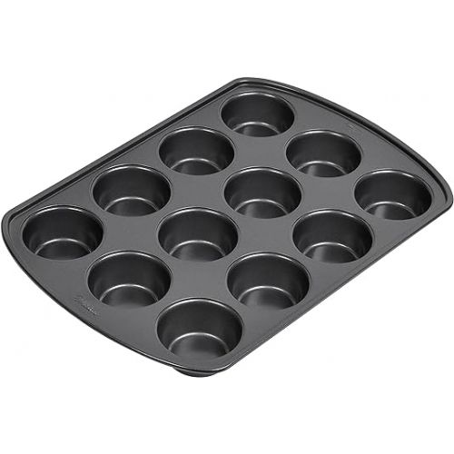  Wilton Perfect Results Premium Non-Stick Cupcake Pan, 12-Cup Muffin Tin, Steel Baking Supplies