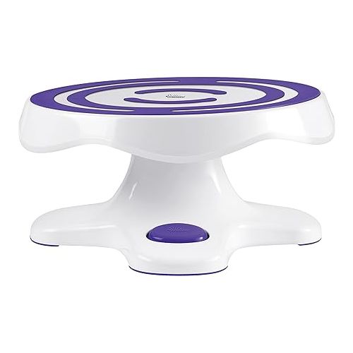  Wilton Tilt-N-Turn Ultra Cake Turntable and Cake Stand - Decorate Cakes with A Smooth Turning and Easy Tilting Turntable, Non-Slip Grip Design, 12 x 7-Inch