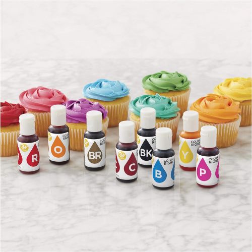  [아마존핫딜][아마존 핫딜] Wilton Color Right Performance Food Coloring Set, Achieve Consistent Colors for Icing, Fondant and Cake Batter, 8-Base Colors