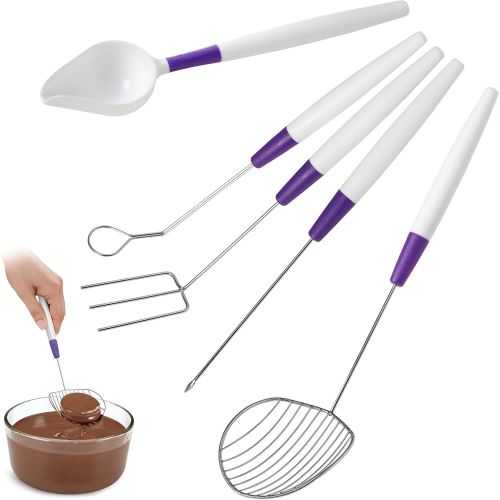  [아마존핫딜][아마존 핫딜] Wilton Candy Melts Candy Decorating Set - 5-Piece Candy Dipping Tools Set - 3-prong Dipping fork, Cradling Spoon, Spear, Slotted Spoon and Drizzling Scoop