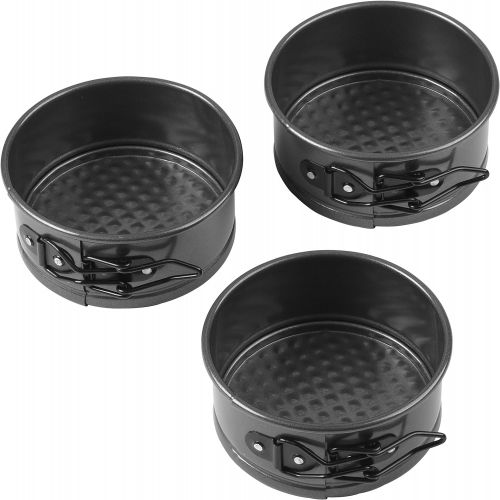  Wilton 4-Inch Mini Springform Pans for Mini Cheesecakes, Pizzas and Quiches, Durable Non-Stick Surface, Set 3-Piece