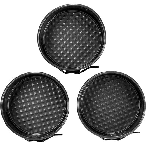  Wilton 4-Inch Mini Springform Pans for Mini Cheesecakes, Pizzas and Quiches, Durable Non-Stick Surface, Set 3-Piece