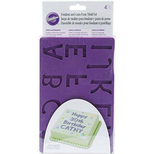  Wilton Silicone Letters and Numbers Fondant and Gum Paste Molds, 4-Piece - Cake Decorating Supplies: Kitchen & Dining