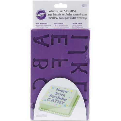  Wilton Silicone Letters and Numbers Fondant and Gum Paste Molds, 4-Piece - Cake Decorating Supplies: Kitchen & Dining