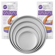 Wilton Bake-Even Strips and Round Cake Pan Set, 8-Piece - 6, 8, 10, and 12 x 2-Inch Aluminum Cake Pans: Kitchen & Dining