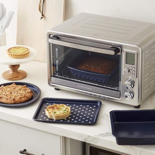  [아마존베스트]Wilton Non-Stick Diamond-Infused Navy Blue Toaster Oven Baking Set, 4-Piece