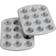 [아마존베스트]Wilton Recipe Right Non-Stick Mini-Muffin Pan, 12-Cup (2-Pack)