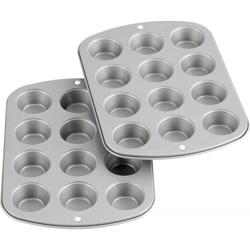  [아마존베스트]Wilton Recipe Right Non-Stick Mini-Muffin Pan, 12-Cup (2-Pack)