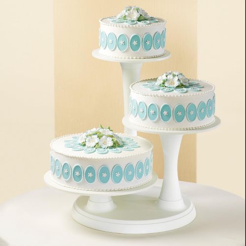  Wilton 3-Tier Pillar Style Cake and Dessert Stand, Great for Displaying Cakes, Cupcakes, Danishes and Your Favorite Hors dOeuvres, White