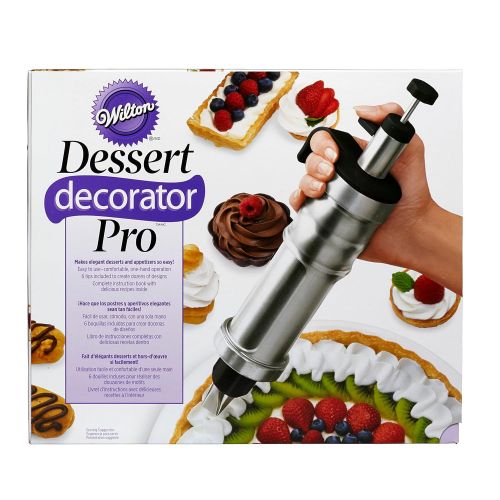  Wilton Dessert Decorator Pro Stainless Steel Cake Decorating Tool, Decorating Your Cakes, Cupcakes, Cookies and Treats, Simple and Fun, Stainless-Steel