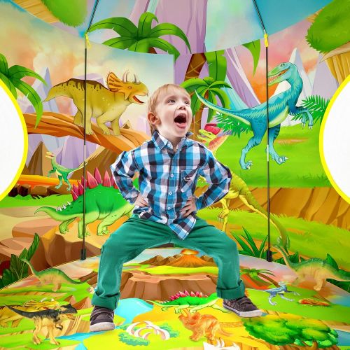  [아마존베스트]Wilwolfer Dinosaur Kids Play Tent with Dinosaur Toys for Boys & Girls, Kids Tent for Boys, Pop Up Playhouse for Children with Miniature Dinosaur Gifts, Outdoor Indoor Tents for Kids Play Gam