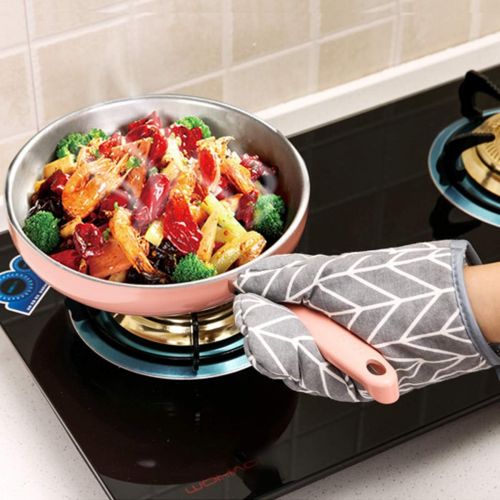  [아마존베스트]WinChange Oven Mitts and Potholders BBQ Gloves-Oven Mitts and Pot Holders with Recycled Cotton Infill Silicone Non-Slip Cooking Gloves for Cooking Baking Grilling (4-Piece Set,Grey