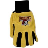 MLB Pittsburgh Pirates Two-Tone Utility Gloves, One Size, 55% Cotton and 45% PVC, Rubber Dot Palm for Sure Grip