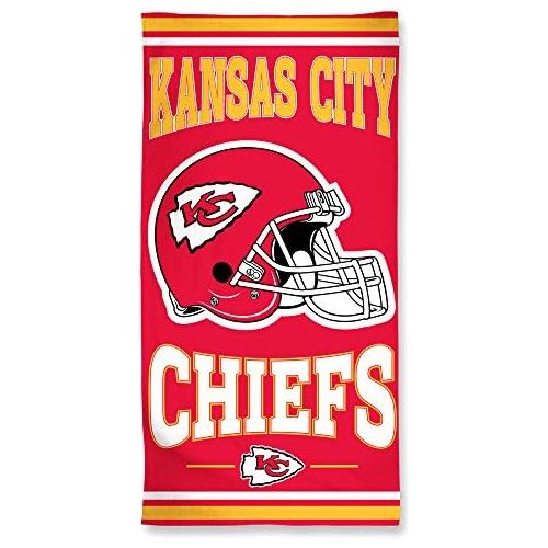  WinCraft NFL Kansas City Chiefs Fiber Beach Towel, 9lb/30 x 60