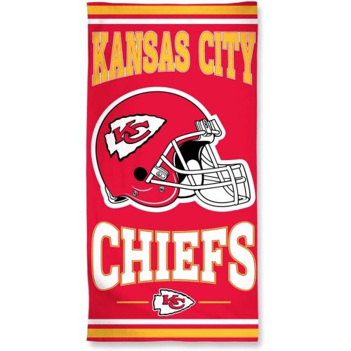  WinCraft NFL Kansas City Chiefs Fiber Beach Towel, 9lb/30 x 60