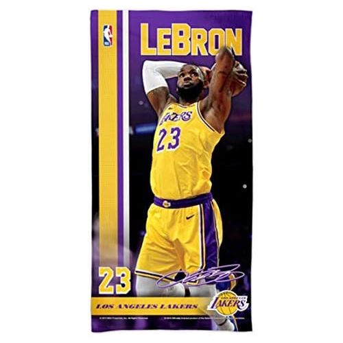  WinCraft Lebron James #23 Los Angeles Lakers Beach Towel with Premium Spectra Graphics, 30 x 60 inches