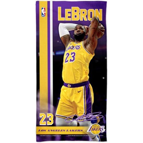  WinCraft Lebron James #23 Los Angeles Lakers Beach Towel with Premium Spectra Graphics, 30 x 60 inches