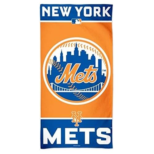  WinCraft MLB New York Mets A1878315 Fiber Beach Towel, 9 lb/30 x 60