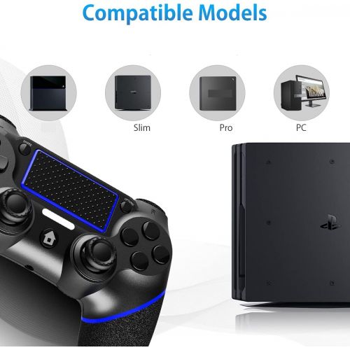  [아마존베스트]WinDrogon Game Controller for PS4, Wireless Controller for Playstation 4/Pro/Slim/PC, Touch Panel Gamepad with Dual Vibration and Audio Function, LED Indicator, USB Cable and Anti-Slip