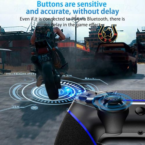  [아마존베스트]WinDrogon Game Controller for PS4, Wireless Controller for Playstation 4/Pro/Slim/PC, Touch Panel Gamepad with Dual Vibration and Audio Function, LED Indicator, USB Cable and Anti-Slip