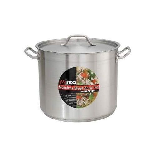  Winware by Winco Stainless Steel Stock Pot with Cover 32 Quart
