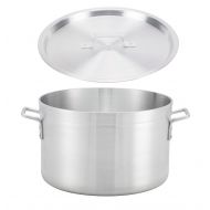 Winco ASHP-08, 8-Quart 10.37 x 10.37 Extra-Heavy Precision 14 Thick Aluminum Sauce Pot with Cover, Commercial Grade Stock Pot with Lid, NSF