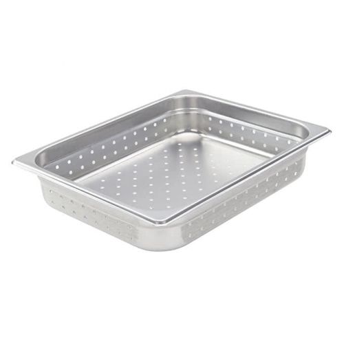  Winco SPJH-202PF, Perforated Steam Pan, Half-Size 2-12-inch, 22 Gauge Stainless Steel, NSF