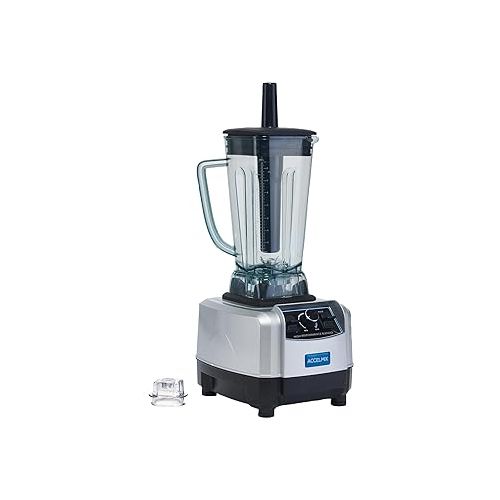  Winco XLB-1000 68 oz. Commercial Electric Accelmix 2 HP Blender - 120V, 1450 W, Gray